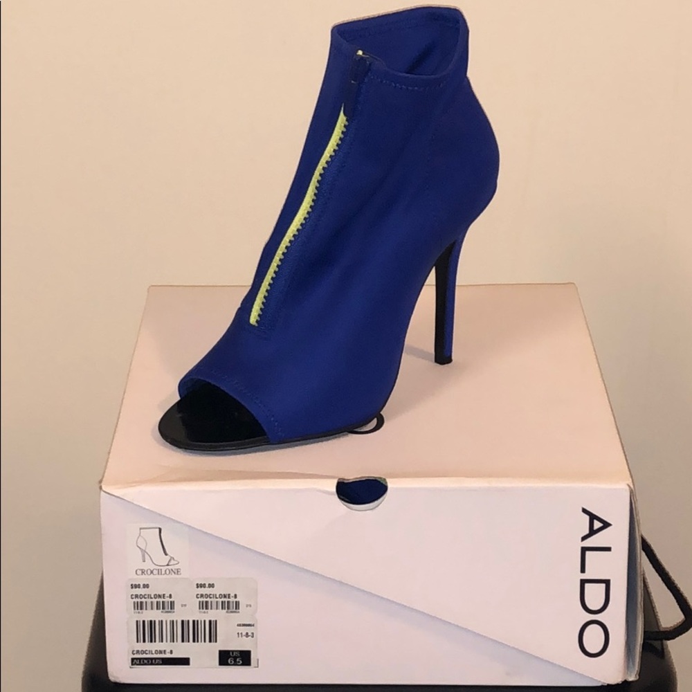 Aldo Royal Blue Crocilone Heels